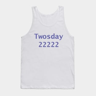 Twosday 22222 Color of the Year Typography Very Peri Periwinkle Blue Tank Top